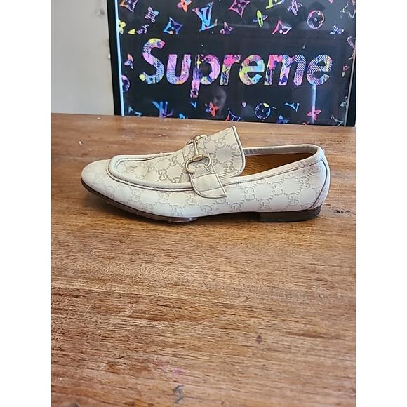 GUCCI TOM FORD GG MEN\'S SUPER RARE FIND WHITE LOAFERS SHOE SIZE 9.5 main image 4